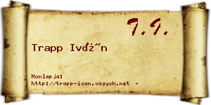 Trapp Iván névjegykártya