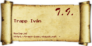 Trapp Iván névjegykártya